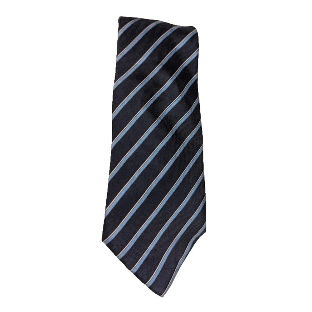 John Henry Men's Blue Striped Necktie Silk Made USA Classic